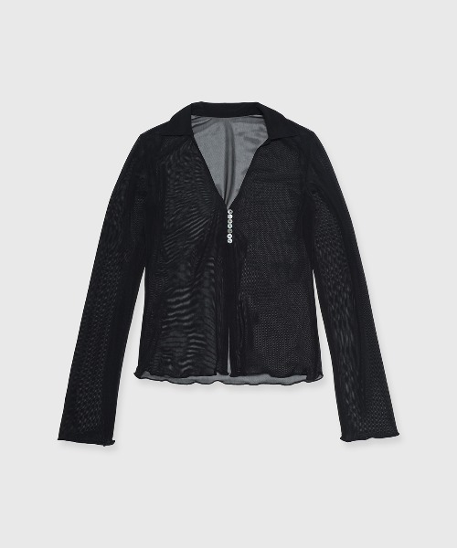 JOSE MOON(ジョゼムーン)の「SHEER PATERN CARDIGAN/シアーパターンカーディガン(Tシャツ/カットソー・レディース・ライトグリーン/ブルー/ブラック・FREE)」の16枚目の写真