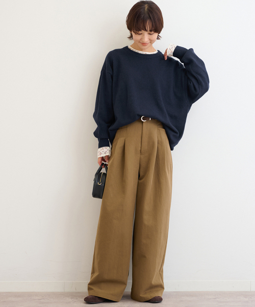 JOURNAL STANDARD relume（ジャーナルスタンダード　レリューム）の「バックロゴニットプルオーバー（ニット/セーター・レディース・グレー/ブラウン/ネイビー・FREE）」の15枚目の写真