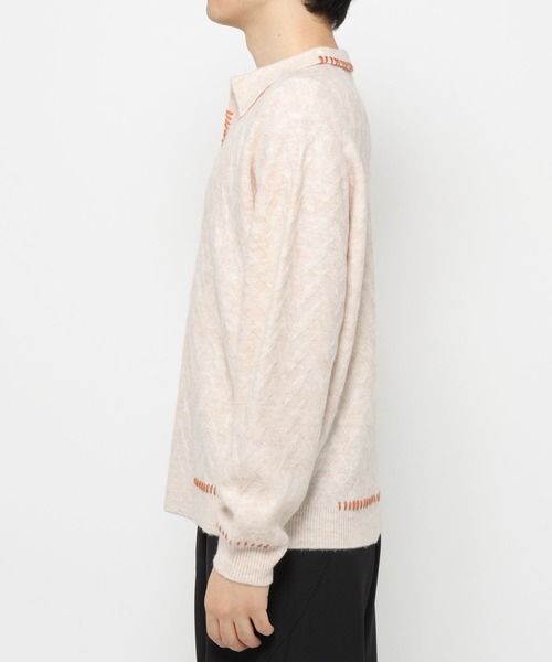 HARE（ハレ）の「ハイショクステッチニットポロ(HARE)（ニット/セーター・メンズ・ブルー/ブラック/アイボリー/ブラウン・FREE）」の17枚目の写真