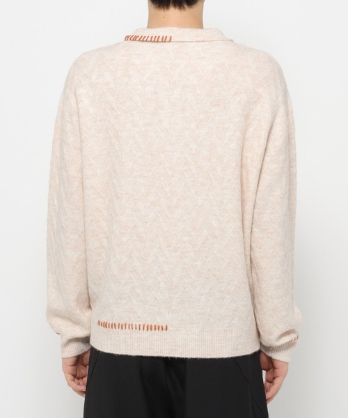 HARE（ハレ）の「ハイショクステッチニットポロ(HARE)（ニット/セーター・メンズ・ブルー/ブラック/アイボリー/ブラウン・FREE）」の18枚目の写真