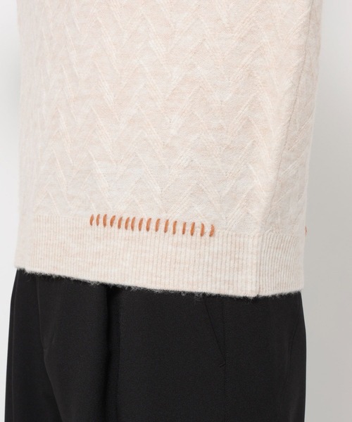 HARE（ハレ）の「ハイショクステッチニットポロ(HARE)（ニット/セーター・メンズ・ブルー/ブラック/アイボリー/ブラウン・FREE）」の10枚目の写真