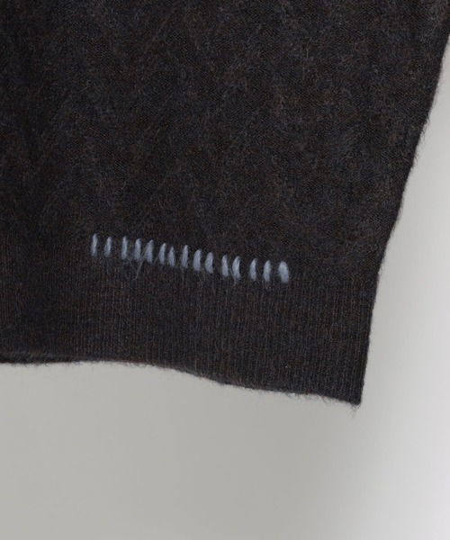 HARE（ハレ）の「ハイショクステッチニットポロ(HARE)（ニット/セーター・メンズ・ブルー/ブラック/アイボリー/ブラウン・FREE）」の12枚目の写真