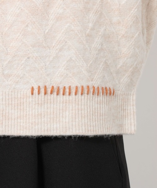 HARE（ハレ）の「ハイショクステッチニットポロ(HARE)（ニット/セーター・メンズ・ブルー/ブラック/アイボリー/ブラウン・FREE）」の13枚目の写真