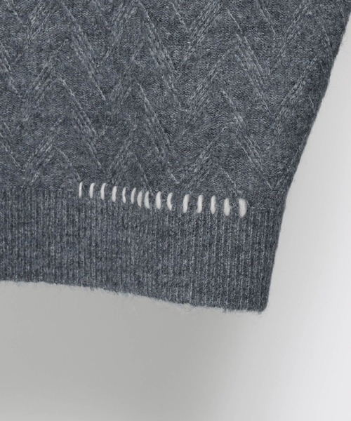 HARE（ハレ）の「ハイショクステッチニットポロ(HARE)（ニット/セーター・メンズ・ブルー/ブラック/アイボリー/ブラウン・FREE）」の14枚目の写真