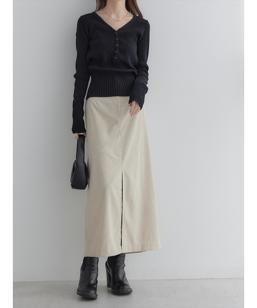 amel（エイメル）の「【RE ARRIVAL】スカラップVネックデザインニット/ブラック（ニット/セーター・レディース・ブラック・FREE）」の9枚目の写真