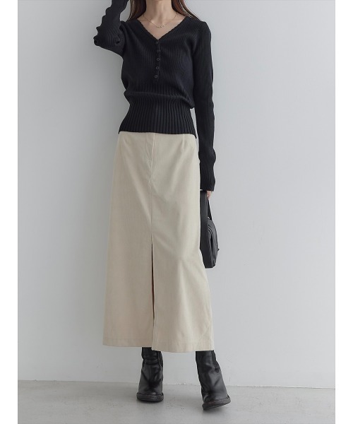 amel（エイメル）の「【RE ARRIVAL】スカラップVネックデザインニット/ブラック（ニット/セーター・レディース・ブラック・FREE）」の10枚目の写真