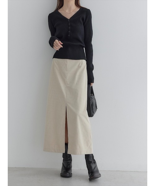 amel（エイメル）の「【RE ARRIVAL】スカラップVネックデザインニット/ブラック（ニット/セーター・レディース・ブラック・FREE）」の11枚目の写真