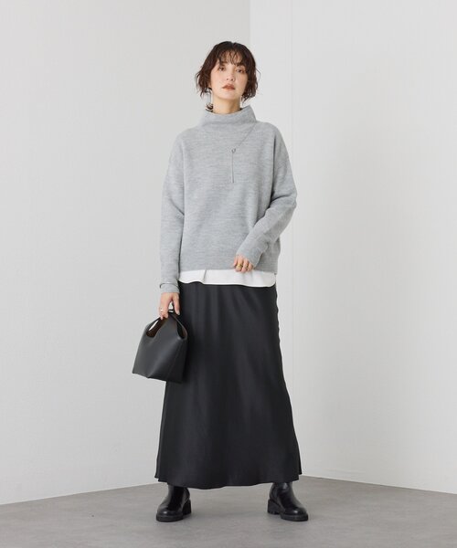 RIVE DROITE（リヴドロワ）の「【リラクシーな履き心地】ヴィンテージサテンバイアススカート（スカート・レディース・ブラック/ブラウン・36/38）」の21枚目の写真