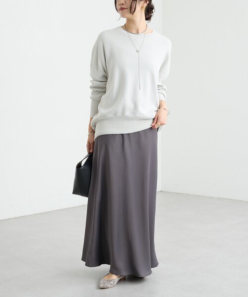 RIVE DROITE（リヴドロワ）の「【リラクシーな履き心地】ヴィンテージサテンバイアススカート（スカート・レディース・ブラック/ブラウン・36/38）」の10枚目の写真