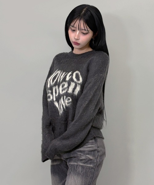 FOLLOWIN(フォロウィン)の「モヘアライクロゴシャギーニット(ニット/セーター・レディース・チャコールグレー/グリーン/ネイビー・FREE)」の7枚目の写真