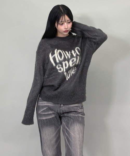 FOLLOWIN(フォロウィン)の「モヘアライクロゴシャギーニット(ニット/セーター・レディース・チャコールグレー/グリーン/ネイビー・FREE)」の6枚目の写真