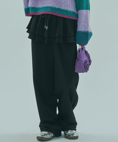 ROSE BUD(ローズバッド)の「SKIRTED SWEATPANTS(その他パンツ・レディース・グレー/ブラック・ONE SIZE)」の2枚目の写真