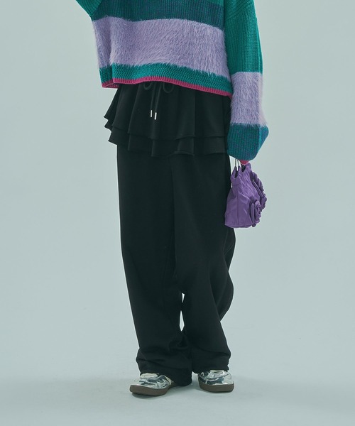 ROSE BUD(ローズバッド)の「SKIRTED SWEATPANTS(その他パンツ・レディース・グレー/ブラック・ONE SIZE)」の3枚目の写真