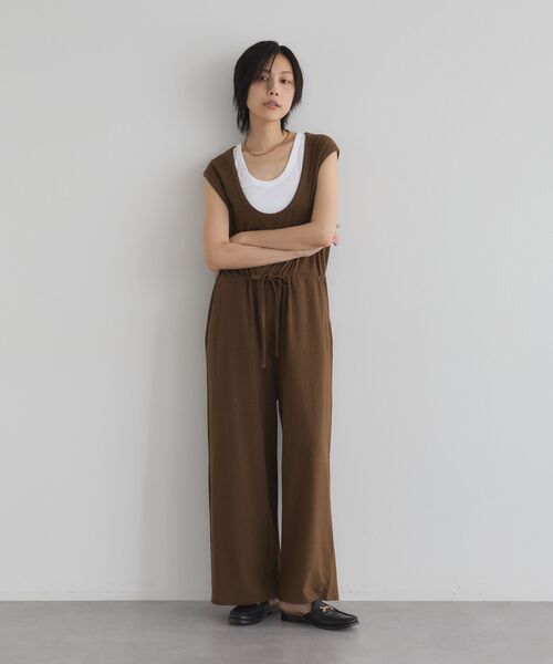 GARAGE OF GOOD CLOTHING（ガレージオブグッドクロージング）の「【日本製】Uネックオールインワン（サロペット/オーバーオール・レディース・ブラウン/チャコールグレー・FREE）」の11枚目の写真