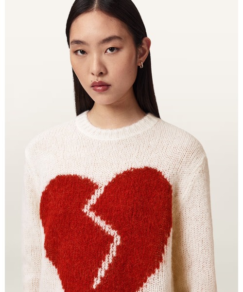 ALLSAINTS(オールセインツ)の「LUVHEART CREW NECK JUMPER | LUVHEART クルー ネック ニット・セーター(ニット/セーター・レディース・ホワイト系その他・S/M/XS)」の9枚目の写真