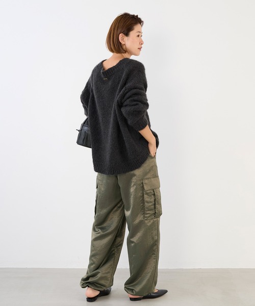 MICA&DEAL（マイカ＆ディール）の「キッドモヘアVネックプルオーバー（ニット/セーター・レディース・ライトピンク/グリーン/スミクロ/ベージュ・FREE）」の9枚目の写真