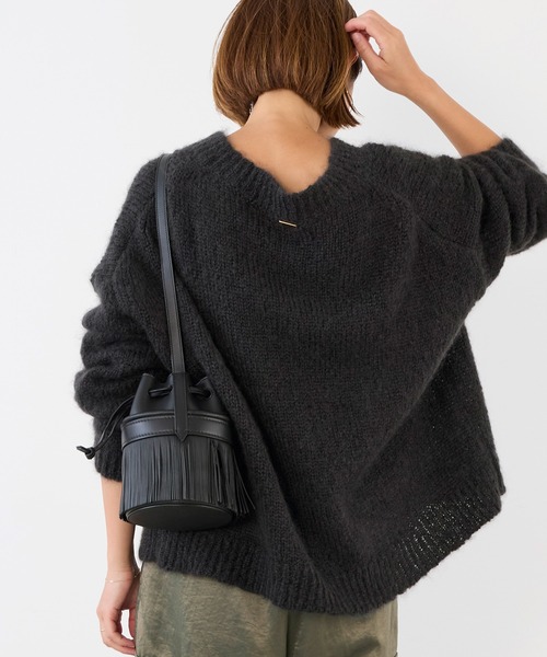 MICA&DEAL（マイカ＆ディール）の「キッドモヘアVネックプルオーバー（ニット/セーター・レディース・ライトピンク/グリーン/スミクロ/ベージュ・FREE）」の11枚目の写真