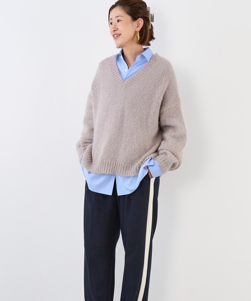 MICA&DEAL（マイカ＆ディール）の「キッドモヘアVネックプルオーバー（ニット/セーター・レディース・ライトピンク/グリーン/スミクロ/ベージュ・FREE）」の19枚目の写真