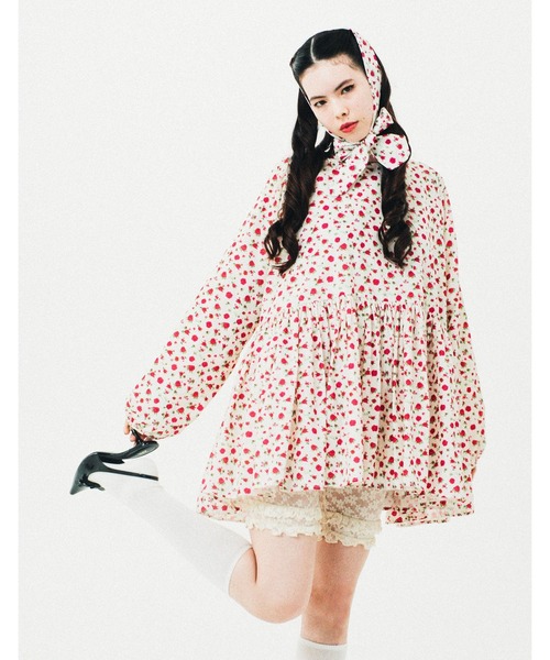 Little sunny bite(リトルサニーバイト)の「【RES】【Little Sunny Bite】rose nylon mini dress(ドレス・レディース・ピンク/アイボリー・MEDIUM/SMALL)」の1枚目の写真