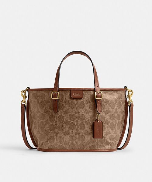 COACH(コーチ)の「タクシー トート バッグ 21・シグネチャー キャンバス(ショルダーバッグ・レディース・ベージュ系その他・ONE)」の2枚目の写真