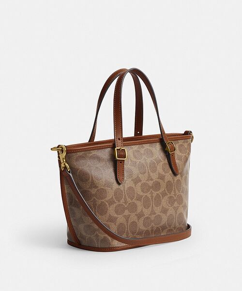 COACH(コーチ)の「タクシー トート バッグ 21・シグネチャー キャンバス(ショルダーバッグ・レディース・ベージュ系その他・ONE)」の3枚目の写真