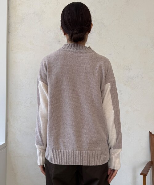 DouDou(ドゥドゥ)の「【WEB限定】モール配色ハイネックプルオーバー(ニット/セーター・レディース・ベージュ/ブラック/アイボリー・FREE)」の22枚目の写真