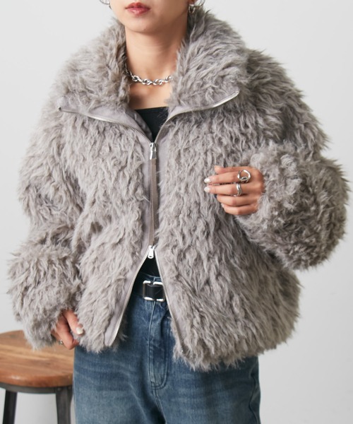 セール】ミックスシープファースタンドブルゾン（ブルゾン）｜COLONY