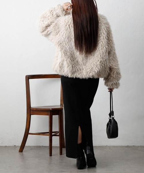 セール】ミックスシープファースタンドブルゾン（ブルゾン）｜COLONY