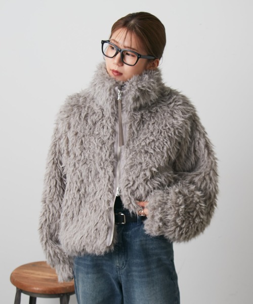 セール】ミックスシープファースタンドブルゾン（ブルゾン）｜COLONY