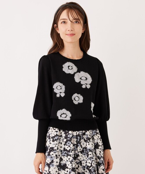 TO BE CHIC(トゥー ビー シック)の「ラメフェザー モチーフニット(ニット/セーター・レディース・ライトブルー/ブラック・40/42)」の14枚目の写真