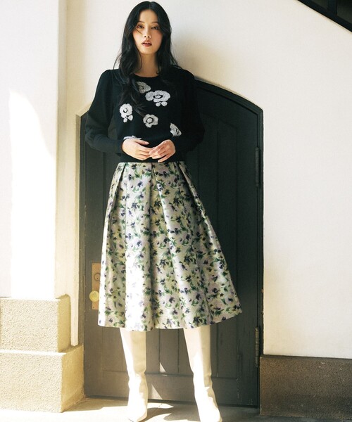 TO BE CHIC(トゥー ビー シック)の「ラメフェザー モチーフニット(ニット/セーター・レディース・ライトブルー/ブラック・40/42)」の10枚目の写真