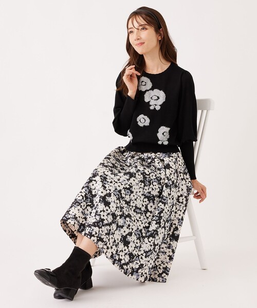 TO BE CHIC(トゥー ビー シック)の「ラメフェザー モチーフニット(ニット/セーター・レディース・ライトブルー/ブラック・40/42)」の12枚目の写真