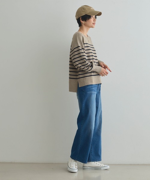 CROSS FUNCTION（クロスファンクション）の「《ストレッチ》エブ楽 裏起毛ワイドストレートパンツ【CROSS FUNCTION/クロスファンクション】（その他パンツ・レディース・ネイビー/ブルー/ブラック/ライトベージュ・S/LL/L/M）」の20枚目の写真