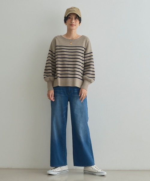 CROSS FUNCTION（クロスファンクション）の「《ストレッチ》エブ楽 裏起毛ワイドストレートパンツ【CROSS FUNCTION/クロスファンクション】（その他パンツ・レディース・ネイビー/ブルー/ブラック/ライトベージュ・S/LL/L/M）」の17枚目の写真