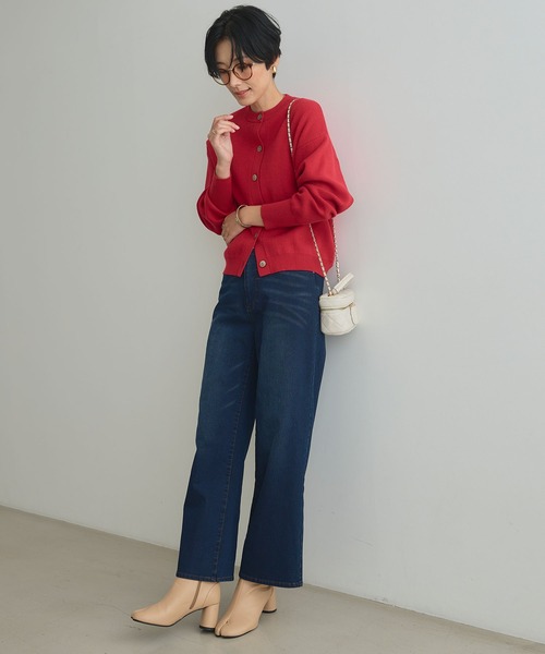 CROSS FUNCTION（クロスファンクション）の「《ストレッチ》エブ楽 裏起毛ワイドストレートパンツ【CROSS FUNCTION/クロスファンクション】（その他パンツ・レディース・ネイビー/ブルー/ブラック/ライトベージュ・S/LL/L/M）」の12枚目の写真