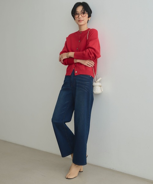 CROSS FUNCTION（クロスファンクション）の「《ストレッチ》エブ楽 裏起毛ワイドストレートパンツ【CROSS FUNCTION/クロスファンクション】（その他パンツ・レディース・ネイビー/ブルー/ブラック/ライトベージュ・S/LL/L/M）」の11枚目の写真