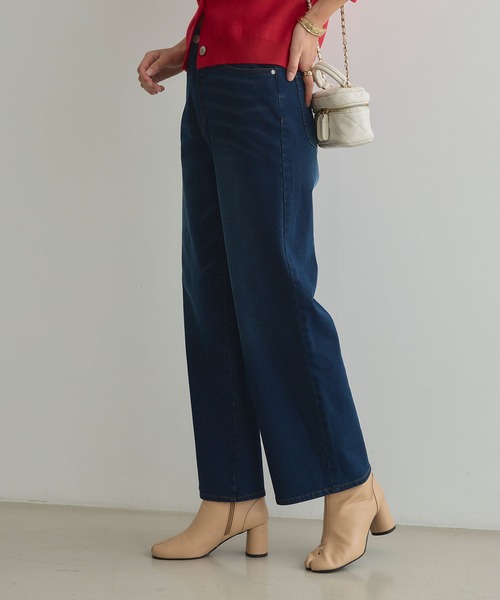 CROSS FUNCTION（クロスファンクション）の「《ストレッチ》エブ楽 裏起毛ワイドストレートパンツ【CROSS FUNCTION/クロスファンクション】（その他パンツ・レディース・ネイビー/ブルー/ブラック/ライトベージュ・S/LL/L/M）」の16枚目の写真