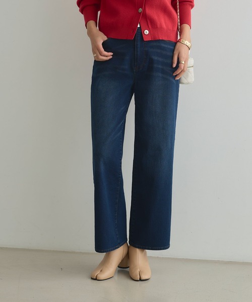 CROSS FUNCTION（クロスファンクション）の「《ストレッチ》エブ楽 裏起毛ワイドストレートパンツ【CROSS FUNCTION/クロスファンクション】（その他パンツ・レディース・ネイビー/ブルー/ブラック/ライトベージュ・S/LL/L/M）」の15枚目の写真