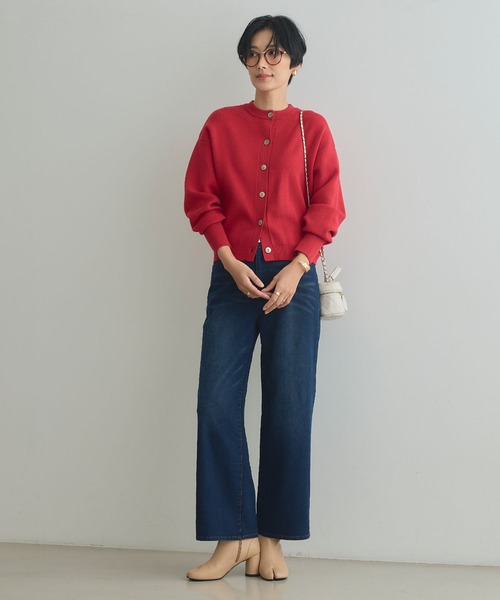 CROSS FUNCTION（クロスファンクション）の「《ストレッチ》エブ楽 裏起毛ワイドストレートパンツ【CROSS FUNCTION/クロスファンクション】（その他パンツ・レディース・ネイビー/ブルー/ブラック/ライトベージュ・S/LL/L/M）」の14枚目の写真