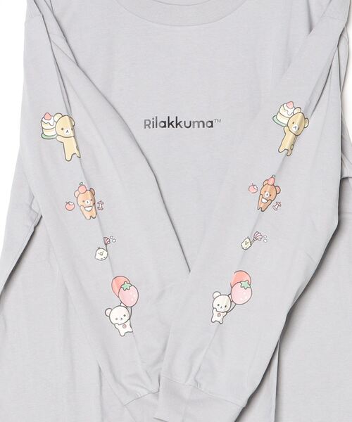 FUNALIVE（ファンアライブ）の「Rilakkuma 天竺クルーネック長袖Ｔシャツ（Tシャツ/カットソー・メンズ・ホワイト/ブラック/ホワイト系1/スモークピンク/ライトグレー・S/M/L）」の20枚目の写真