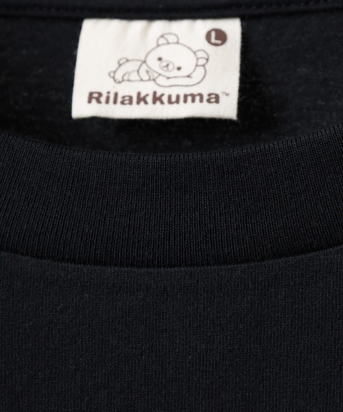 FUNALIVE（ファンアライブ）の「Rilakkuma 天竺クルーネック長袖Ｔシャツ（Tシャツ/カットソー・メンズ・ホワイト/ブラック/ホワイト系1/スモークピンク/ライトグレー・S/M/L）」の13枚目の写真