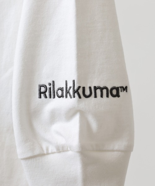 FUNALIVE（ファンアライブ）の「Rilakkuma 天竺クルーネック長袖Ｔシャツ（Tシャツ/カットソー・メンズ・ホワイト/ブラック/ホワイト系1/スモークピンク/ライトグレー・S/M/L）」の10枚目の写真