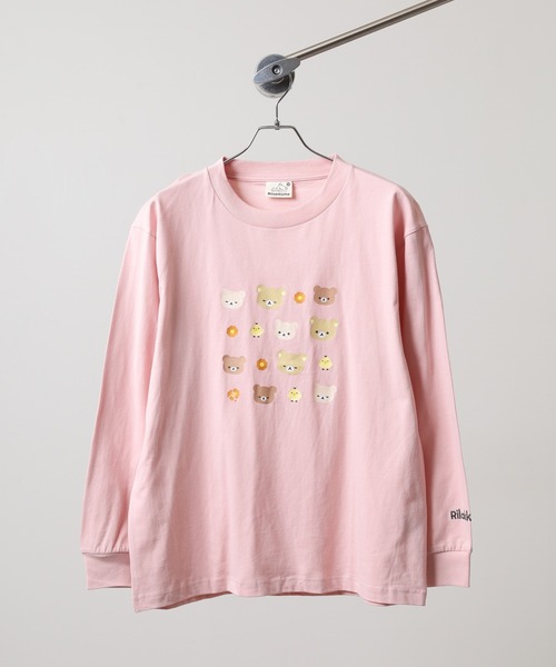 FUNALIVE（ファンアライブ）の「Rilakkuma 天竺クルーネック長袖Ｔシャツ（Tシャツ/カットソー・メンズ・ホワイト/ブラック/ホワイト系1/スモークピンク/ライトグレー・S/M/L）」の11枚目の写真