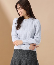 フラッフィーチェック柄ニット