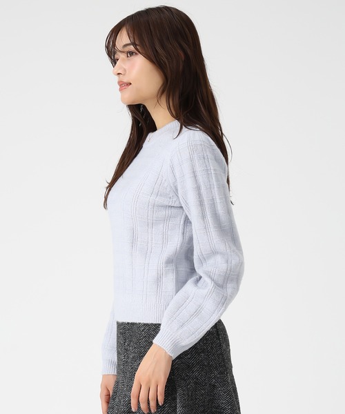 セール】2025秋冬新作 フラッフィーチェック柄ニット（ニット/セーター