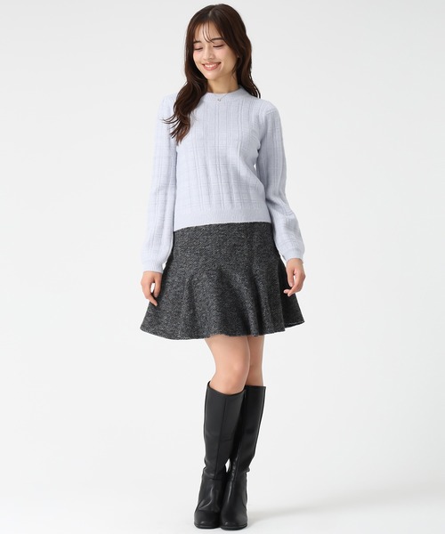 MISCH MASCH（ミッシュマッシュ）の「フラッフィーチェック柄ニット（ニット/セーター・レディース・ベージュ/ホワイト/ピンク/ブルー・ﾌﾘ-）」の22枚目の写真