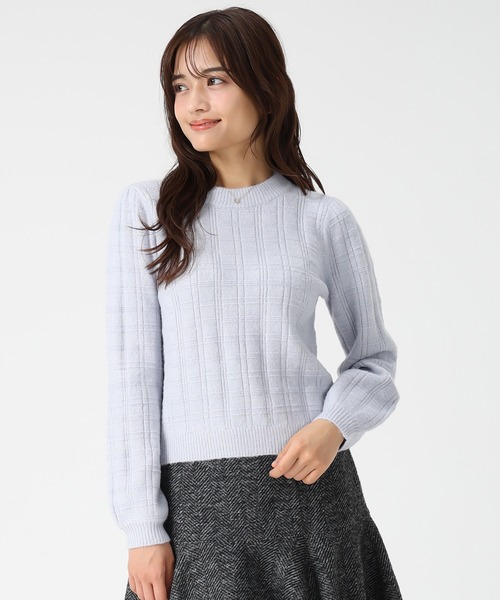 21時まで値下！オールド miumiu チェック ニット セーター 36 グレー ウールxカシミヤ セーター | Miu Miu