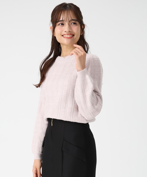 MISCH MASCH（ミッシュマッシュ）の「フラッフィーチェック柄ニット（ニット/セーター・レディース・ベージュ/ホワイト/ピンク/ブルー・ﾌﾘ-）」の13枚目の写真