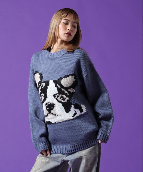 DANKE SCHON(ダンケシェーン)の「【WEB&DEPOT限定】DankeSchon/ダンケシェーン/1.5GG DOG KNIT(ニット/セーター・レディース・ホワイト系2/ブラック/ブルー・M/L/XL)」の21枚目の写真