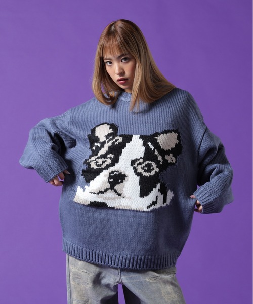DANKE SCHON(ダンケシェーン)の「【WEB&DEPOT限定】DankeSchon/ダンケシェーン/1.5GG DOG KNIT(ニット/セーター・レディース・ホワイト系2/ブラック/ブルー・M/L/XL)」の22枚目の写真